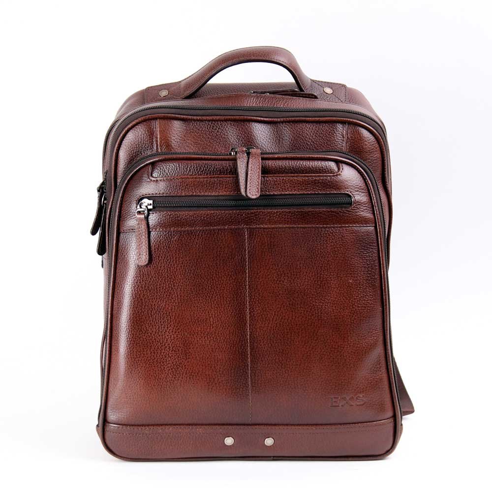Mochila Exs Cuero Cross Marrón 1 Mochila Exs Cuero Cross Marrón