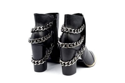 Botín Versace Negro Cadenas