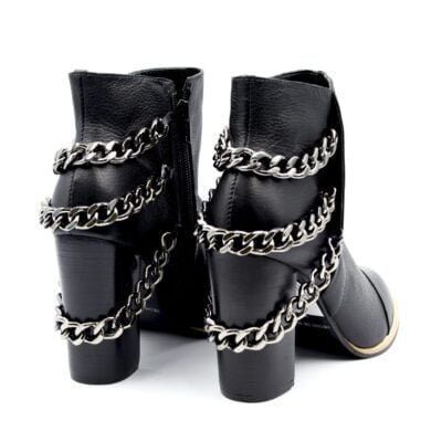 Botín Versace Negro Cadenas