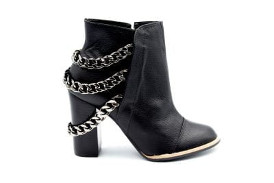 Botín Versace Negro Cadenas