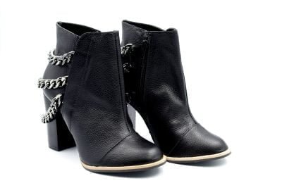 Botín Versace Negro Cadenas - Imagen 4