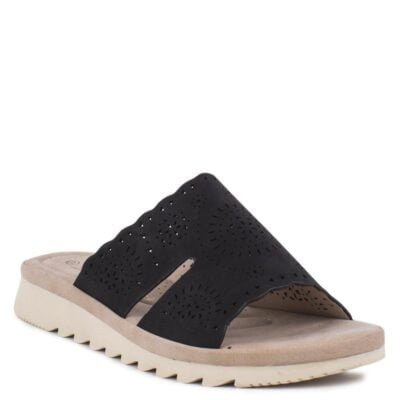 Sandalia New Walk Troquelada Corte Black - Imagen 2