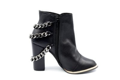 Botín Versace Negro Cadenas - Imagen 2