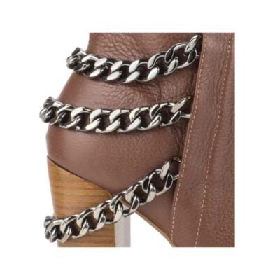 Botín Versace Canela Cadenas