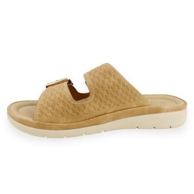 Sandalia New Walk Confort Slip On Camel