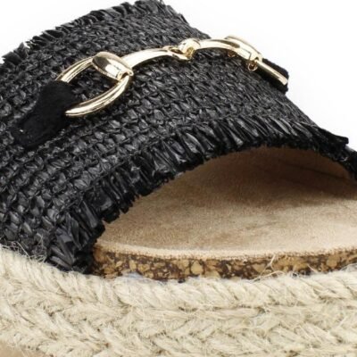 Sandalia New Walk Negra Plataforma