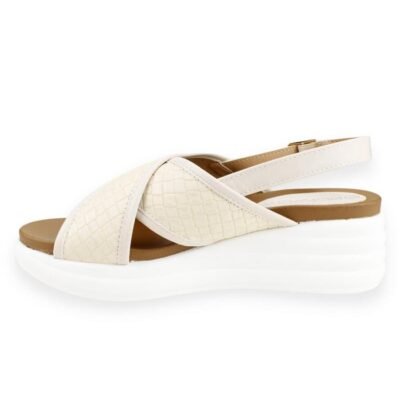 Sandalia New Walk Cintas Cruzadas Beige