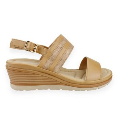 Sandalia New Walk Confort Camel