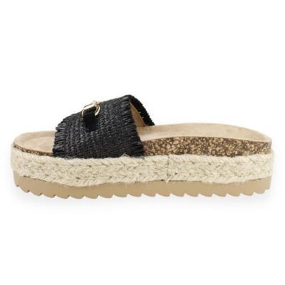 Sandalia New Walk Negra Plataforma