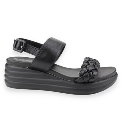 Sandalia New Walk Trenzada Negra