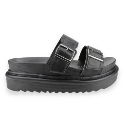 Sandalia New Walk Negra Plataforma