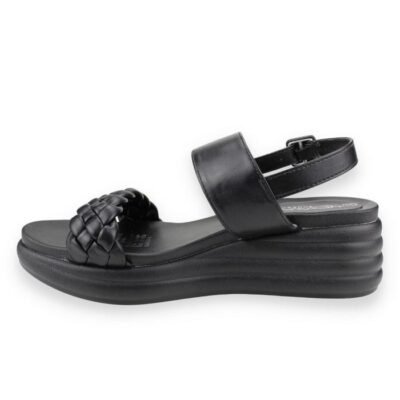 Sandalia New Walk Trenzada Negra