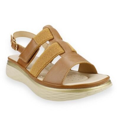Sandalia New Walk Cintas Camel