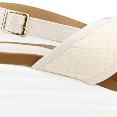 Sandalia New Walk Cintas Cruzadas Beige