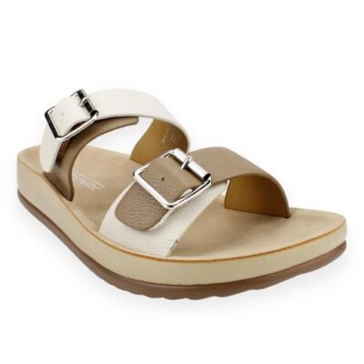 Sandalia New Walk Hebillas Blanca