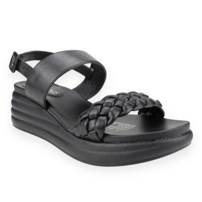 Sandalia New Walk Trenzada Negra