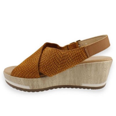 Sandalia Exs Plataforma Gamuza Camel