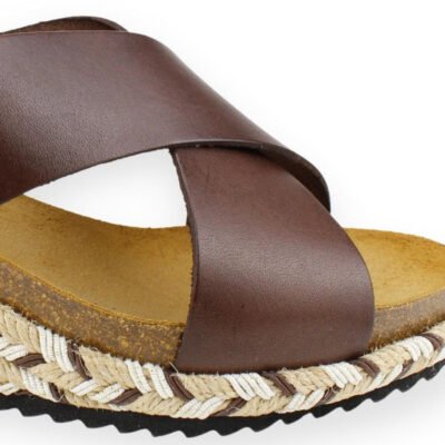 Sandalia Plakton Cintas Cuero Marrón