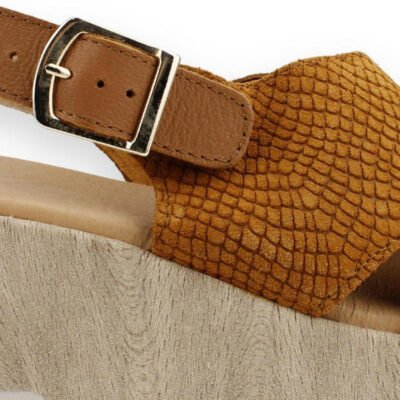 Sandalia Exs Plataforma Gamuza Camel