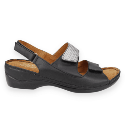 Sandalia Exs Confort Cuero Negra
