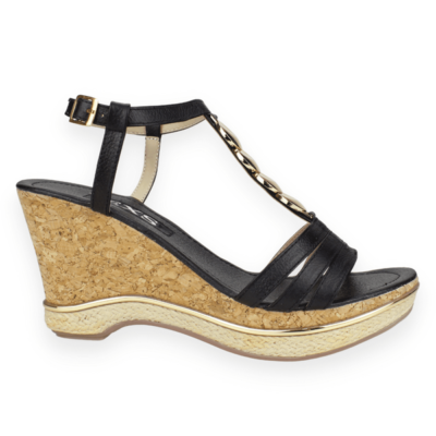 Sandalia Exs Iris Cuero Negra