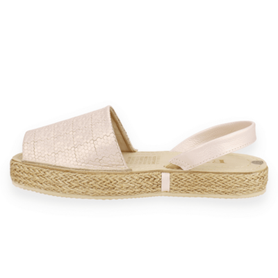 Sandalia Exs Hexágonos Cuero Rosa