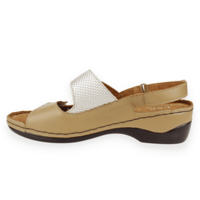 Sandalia Exs Confort Cuero Beige