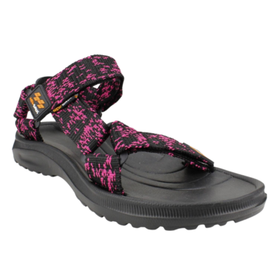 Sandalia New Walk Velcro Rayas Fucsia