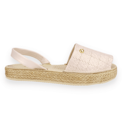 Sandalia Exs Hexágonos Cuero Rosa