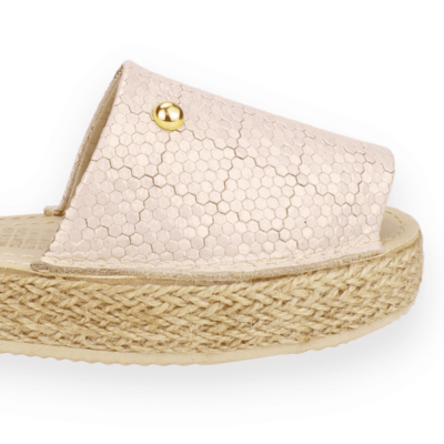 Sandalia Exs Hexágonos Cuero Rosa