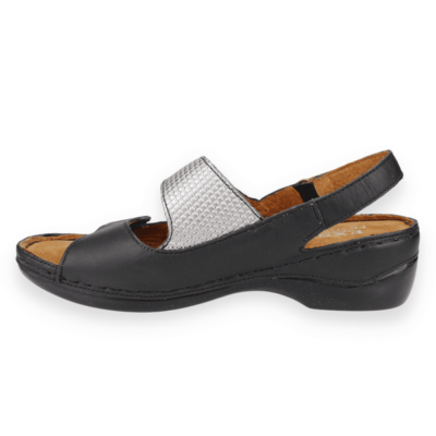 Sandalia Exs Confort Cuero Negra