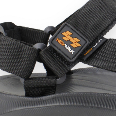 Sandalia New Walk Abierta Velcro Negra