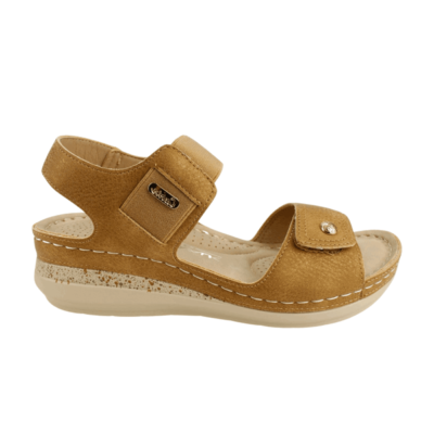 Sandalia New Walk Lisa Confort Camel