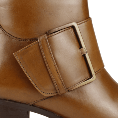 Botín Carmela Correa Cuero Camel - Imagen 4
