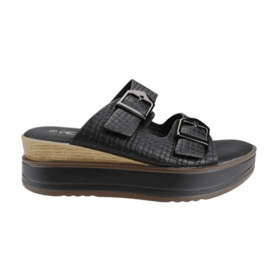 Sandalia New Walk Doble Correa Negra