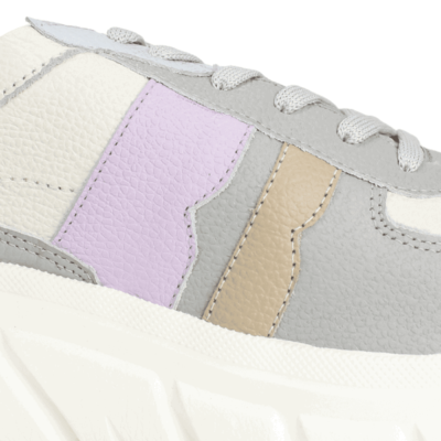 Zapatilla Exs Chunky Cuero Gris - Imagen 4