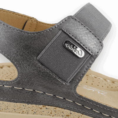 Sandalia New Walk Lisa Confort Gris - Imagen 4