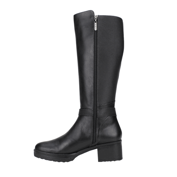 Bota Exs Tacón Rayas Cuero Negra 3 Bota Exs Tacón Rayas Cuero Negra - Imagen 3