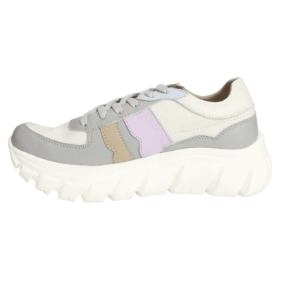 Zapatilla Exs Chunky Cuero Gris - Imagen 3