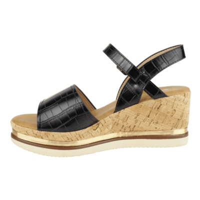 Sandalia New Walk Reptil Negra - Imagen 3