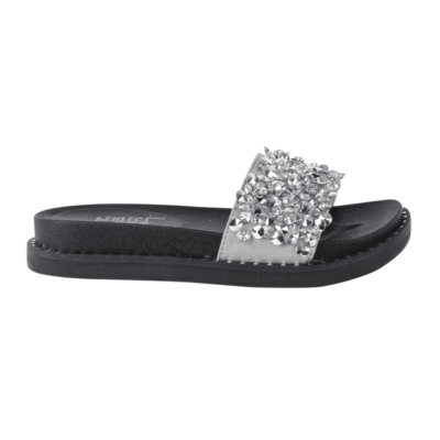 Sandalia Xti Slip On Brillos Plateada