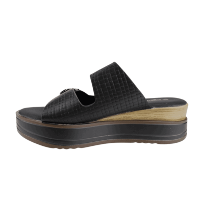 Sandalia New Walk Doble Correa Negra - Imagen 3