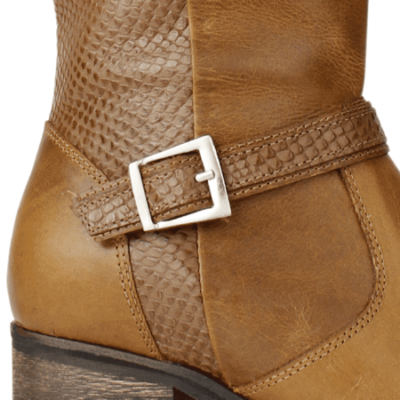 Bota Exs Broche Cuero Marrón - Imagen 4