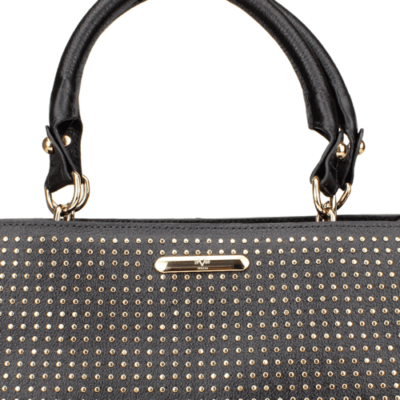 Cartera Versace 1969 Cuero Tachas Negra - Carteras Mujer en Elige Tu Número