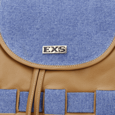 Mochila Exs Cuero Trenzada Denim - Imagen 3