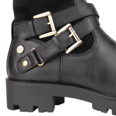 Bota Xti Doble Broche Negra - Imagen 4