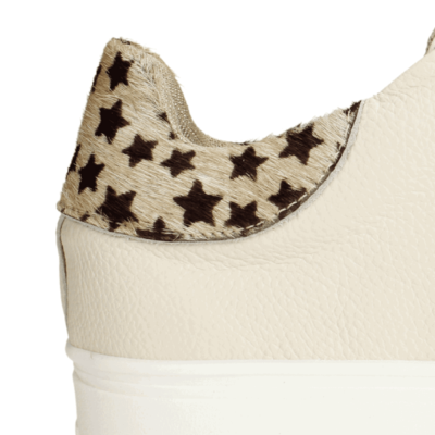 Zapatilla Exs Estrellas Claras Cuero Beige - Imagen 4