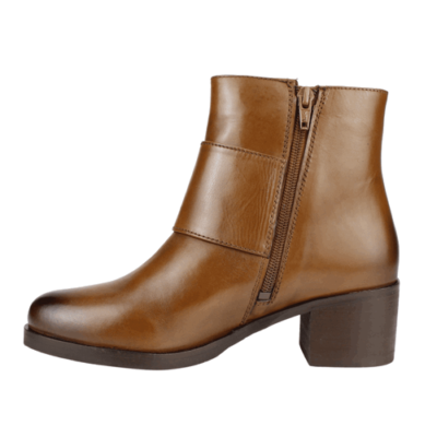 Botín Carmela Correa Cuero Camel - Imagen 3
