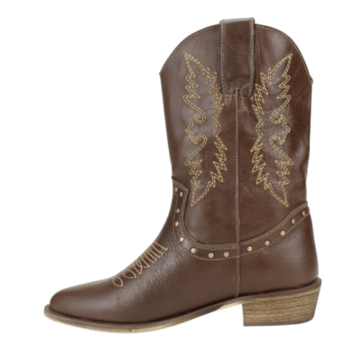 Bota Exs Vaquera Cuero Café - Imagen 4
