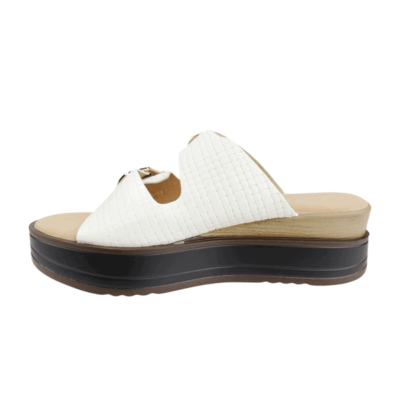Sandalia New Walk Doble Correa Blanca - Imagen 3
